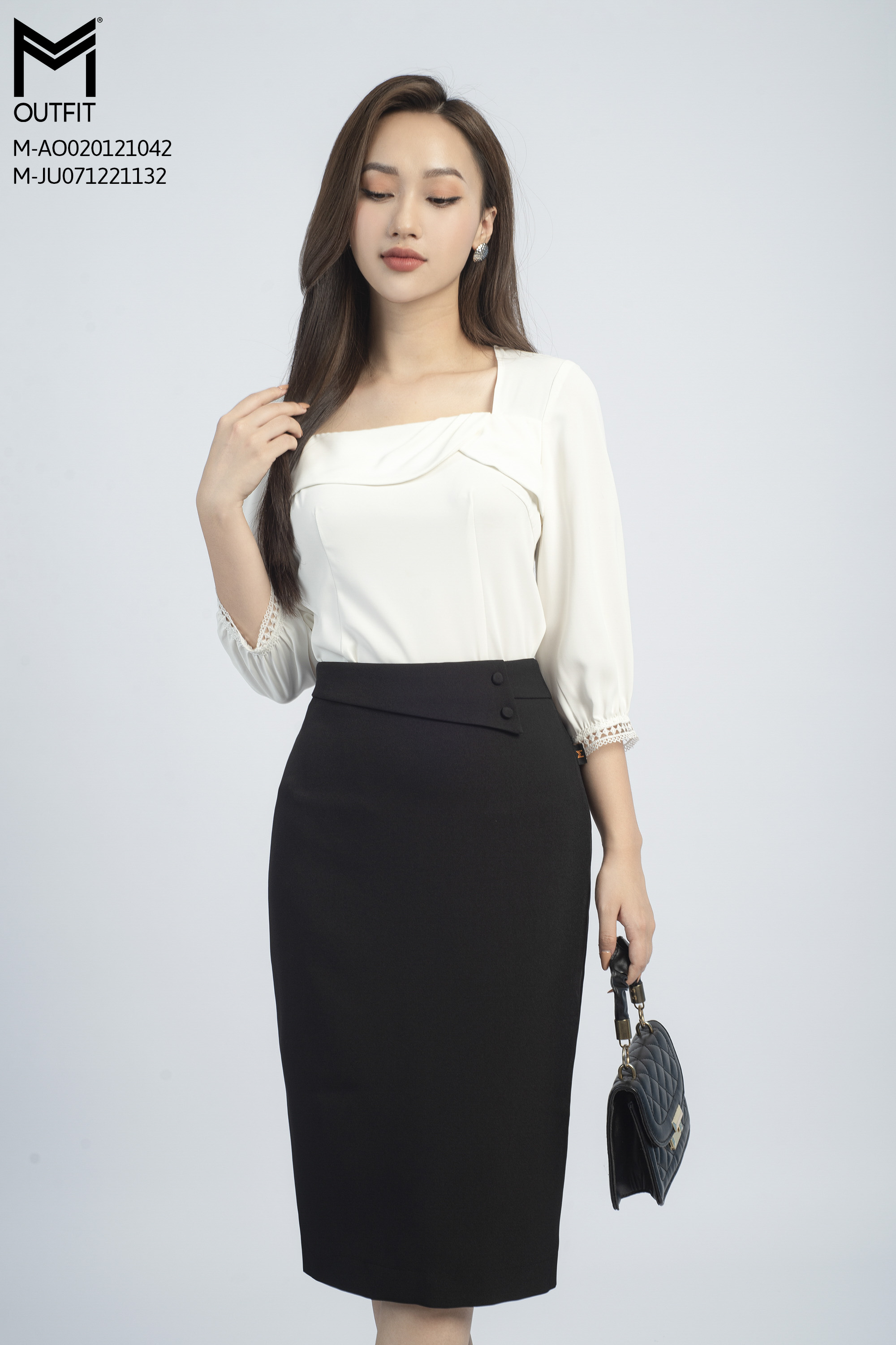 Áo kiểu tay lỡ, cổ vuông - Mmoutfit