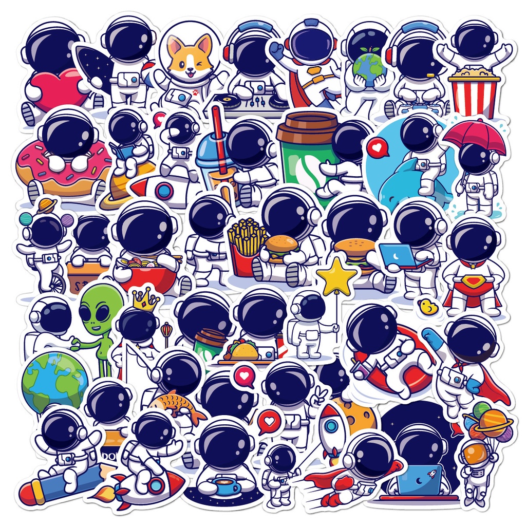 1 Sticker Decal Dán Chống Nước Size Lớn Chống Nước Phi Hành Gia