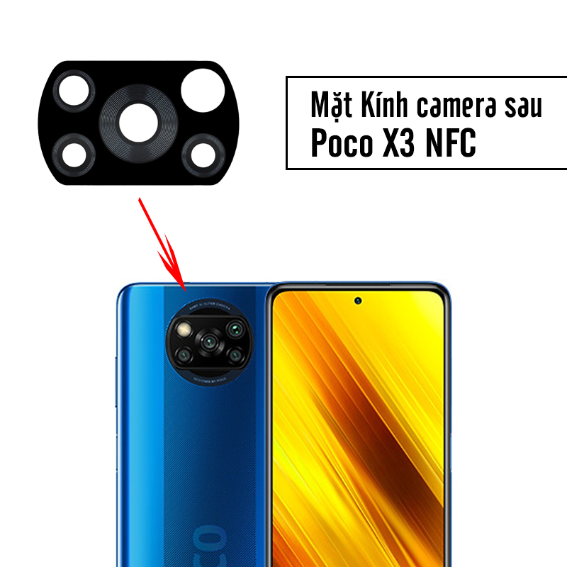 Mặt kính camera sau cho Poco X3 NFC