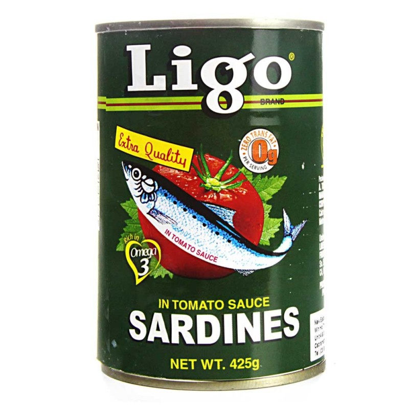 Cá đóng hộp hiệu Ligo Sardine In Tomato - Nhập khẩu Philippines 425g