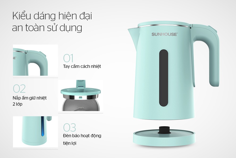 BÌNH ĐUN SIÊU TỐC 1.8L SUNHOUSE 1351 CAO CẤP