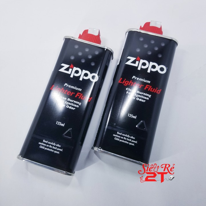 Combo 2 Xăng Zippo, 1 đá lửa, 1 bấc hàng chính hãng