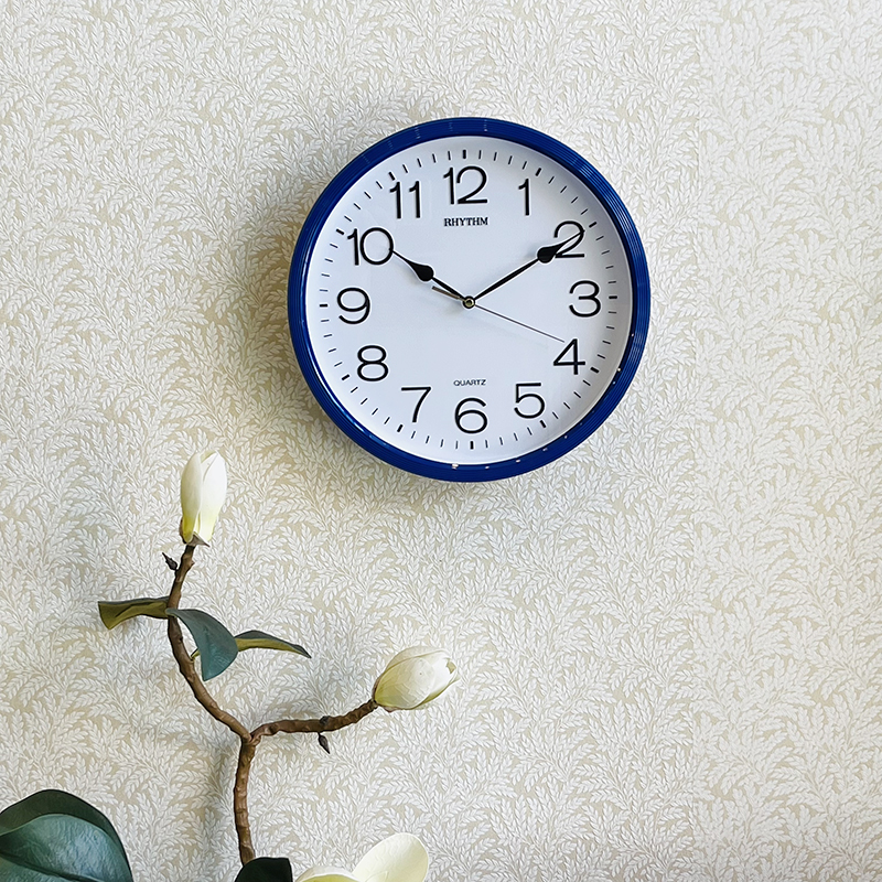 Đồng hồ treo tường Rhythm CMG734NR11 Basic Wall Clocks (Màu Xanh dương)