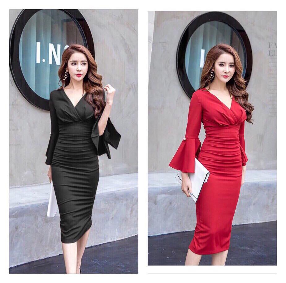 [HCM]Đầm Body Tay Xẻ PANOS NGOCTRANSHOP - NT8149