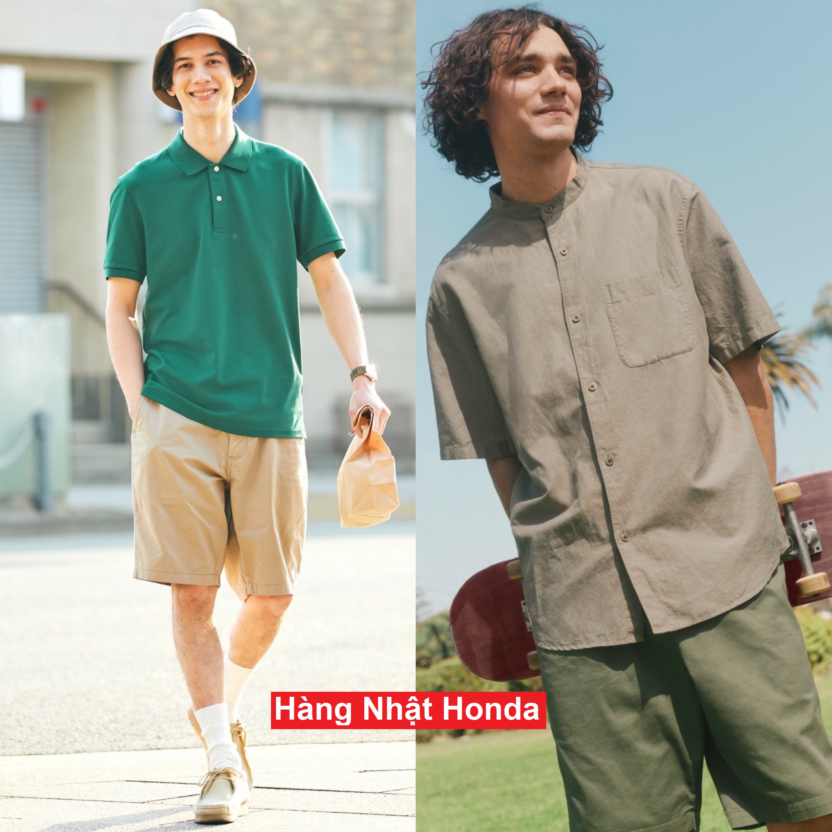 [Auth Uniqlo] Quần Short Chino Chất Cotton Mịn Nam- Tag Nhật