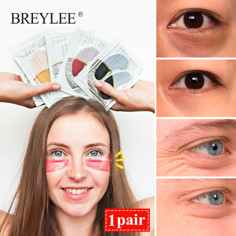 BREYLEE 24K Gold Eye Mask Collagen Crystal Serum Eye Patches Anti Wrinkle Puffiness Dark Circle Skin Care Anti-aging Sheet Masks [sheet mask]