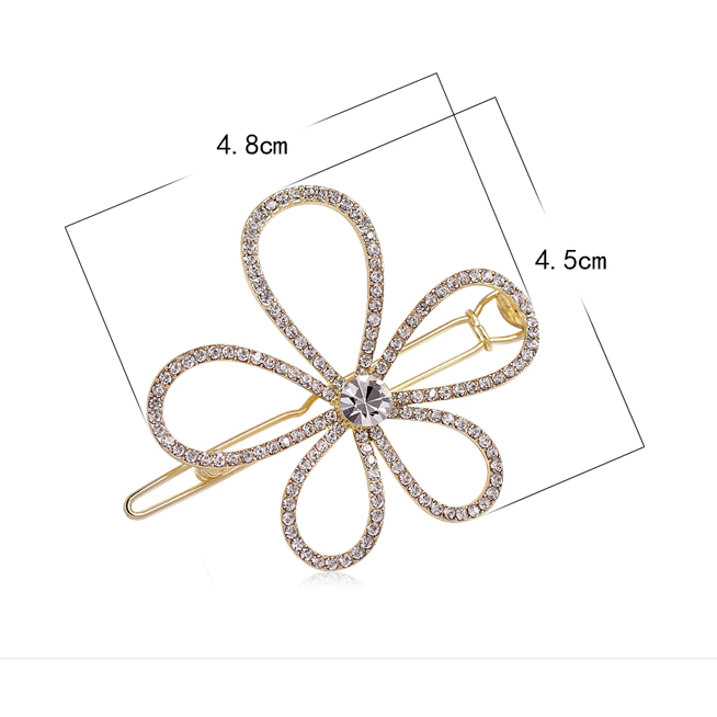 Kẹp Tóc Hoa 5 Cánh Đính Đá Lấp Lánh -  New Thoi Trang