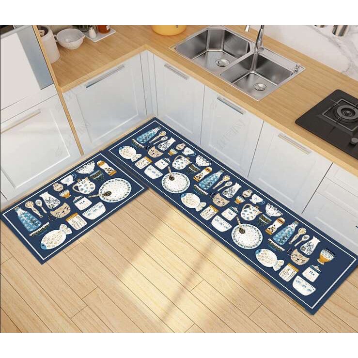 Thảm bếp 3D trang trí nhà bếp phòng ngủ (kích thước 40*60 + 40*120)