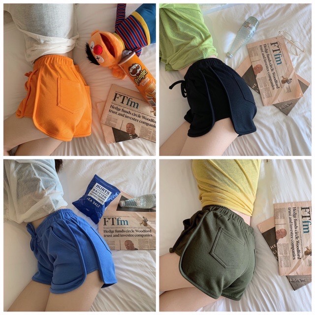 QUẦN ĐÙI THUN COTTON MỊN MÁT -Quần đùi trơn 5 màu thái lan -Quần đùi thể thao nữ -CHẠY VIỀN -Quần đùi thể thao nữ (sỉ)
