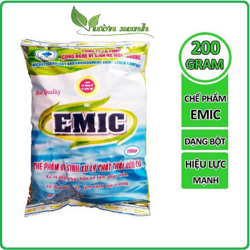 Chế phẩm vi sinh xử lý chất thải hữu cơ EMIC 200gr, vi sinh ủ cá Tribi 200gr