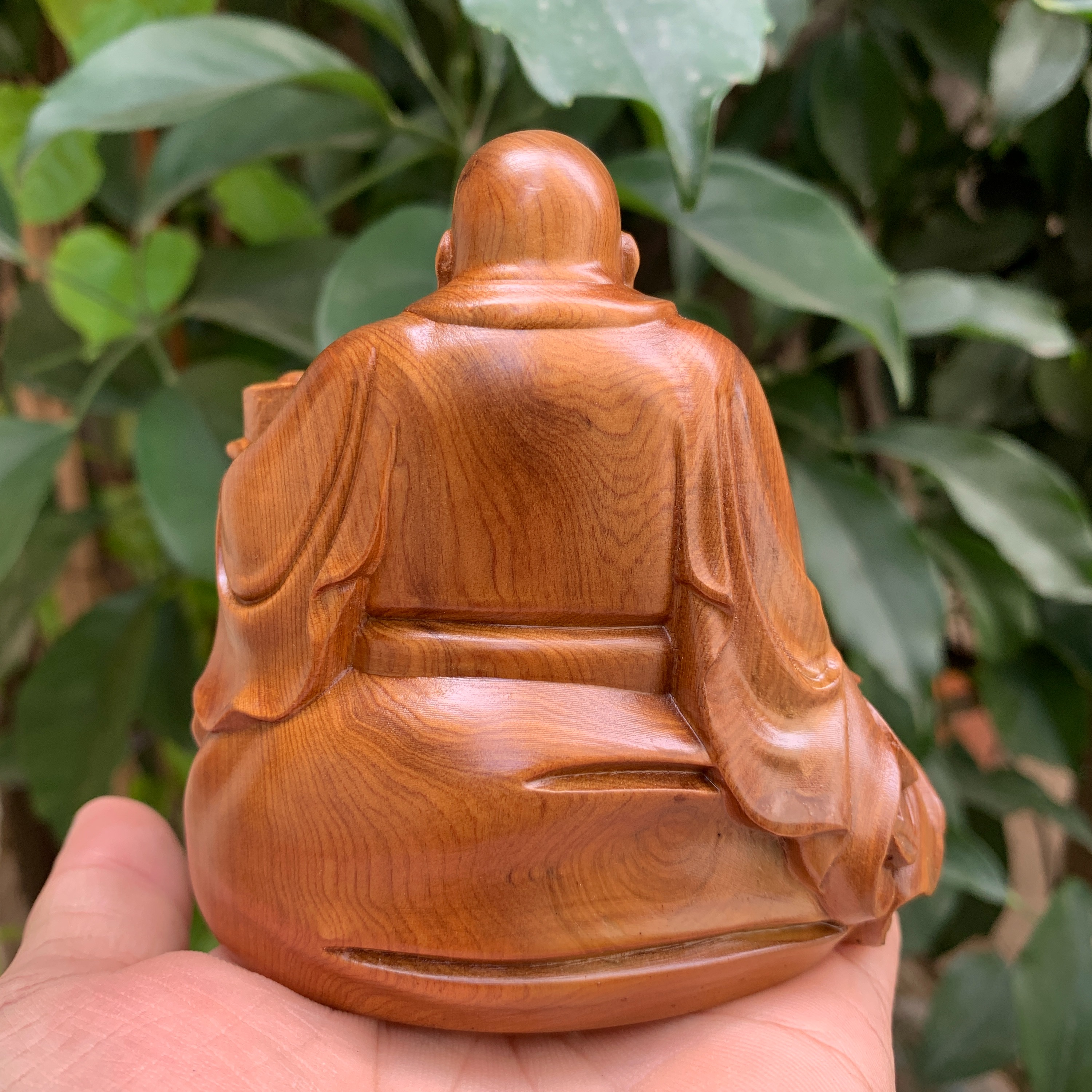 Tượng phật di lặc gỗ bách xanh (Cao 10 ngang 10 sâu 9 cm)