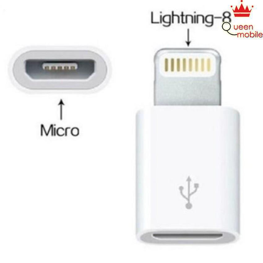 Đầu nối đầu chuyển cáp sạc từ cổng Samsung ra iPhone (CỔNG MICRO USB - LIGHTNING)