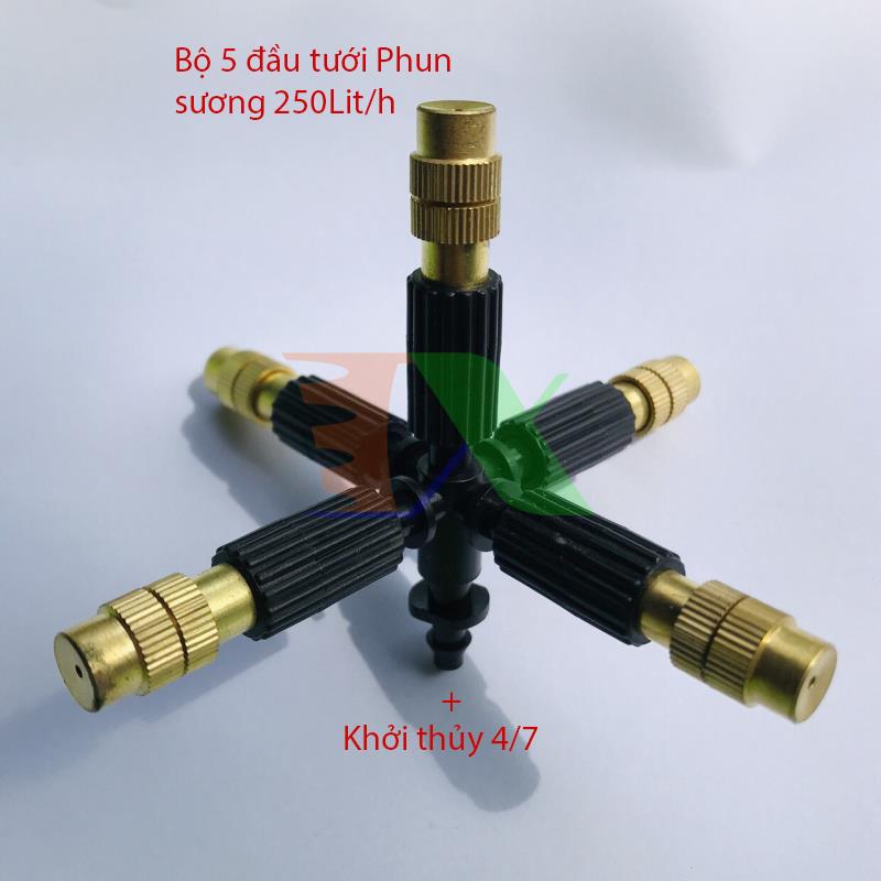 Béc tưới phun sương MT-309H 50 lit / h, Bộ 5 đầu phun sương gân 4/7