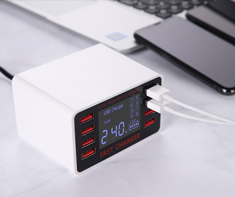 Bảng giá Bộ sạc ổ Cắm USB F6 ( 8 Cổng USB ) Tích Hợp Màn Hình LCD Hiển Thị Điện Áp-8 cổng USB giúp bạn thoải mái cắm các thiết bị, cho máy nghe nhạc, máy ảnh, sạc chiếc điện thoại, tablet…( BẢO HÀNH 12 THÁNG)