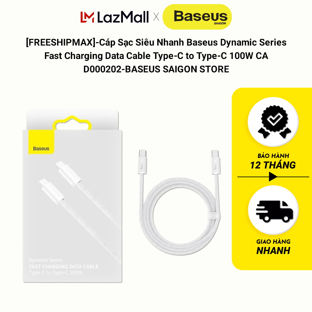 Cáp Sạc Siêu Nhanh Baseus Dynamic Series Fast Charging Data Cable Type-C to Type-C 100W CALD000202