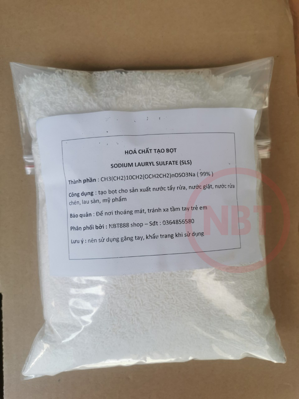 Combo chất tạo bọt sls (01kg ), muối lạnh chloride (01kg)