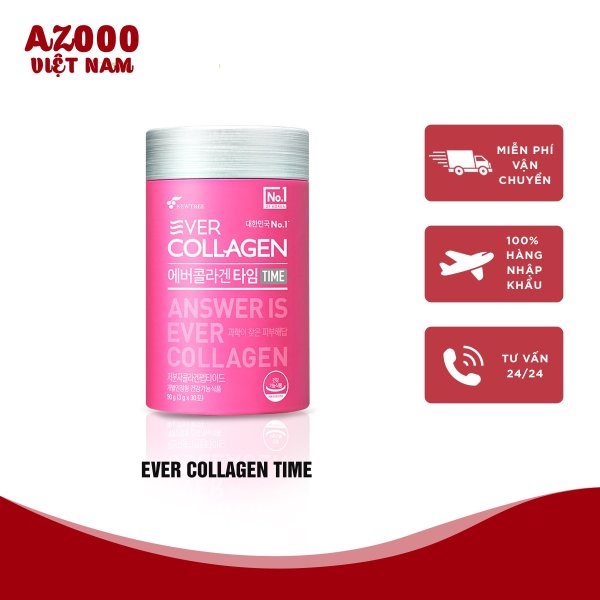 [FREESHIP] Collagen Uống Đẹp Da Dạng Bột Ever Collagen TIME 90gx3, Nhập Khẩu Chính Hãng, Chống Nắng, Làm Mờ Vết Nhám, Tàn Nhang AZ38 - Azooo Comestic