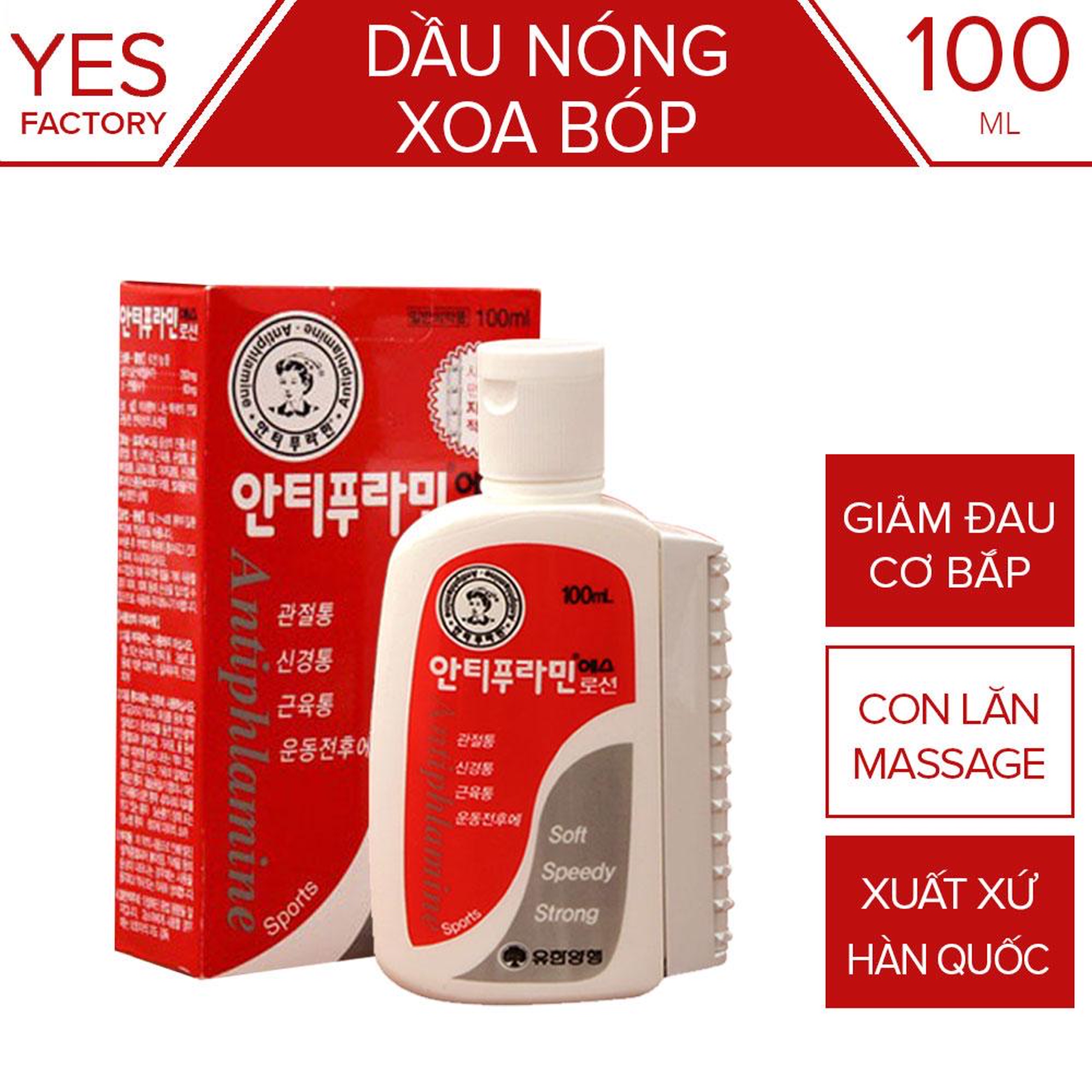 [HCM]Dầu nóng Hàn Quốc Antiphlamine 100ml