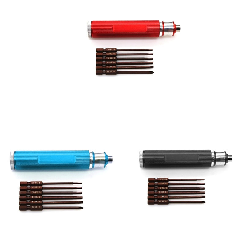 6 in 1 hexagon screwdriver h1.5 2.0 2.5 3.0mm hex slotted phillips screwdriver tool kit for rc model car boat aircraft
