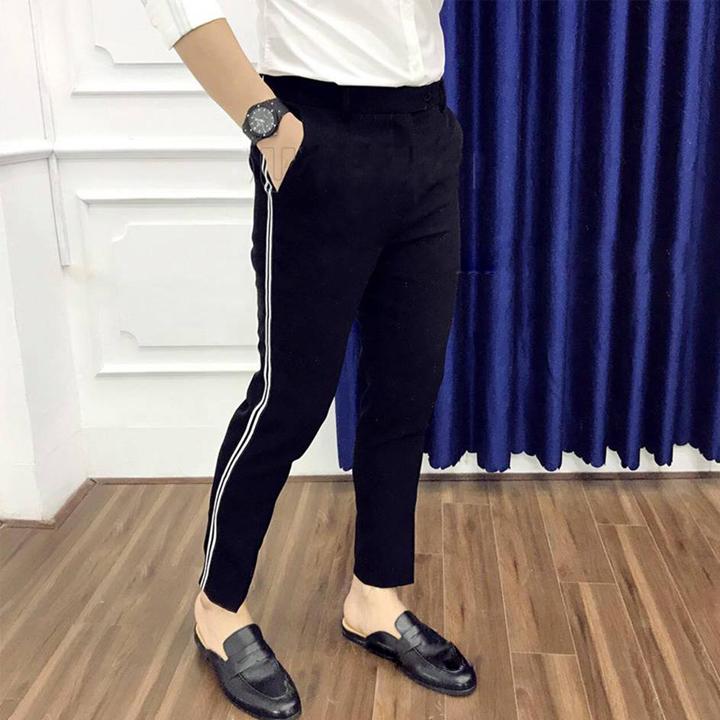 Quần Tây Nam Đen Kẻ Trắng