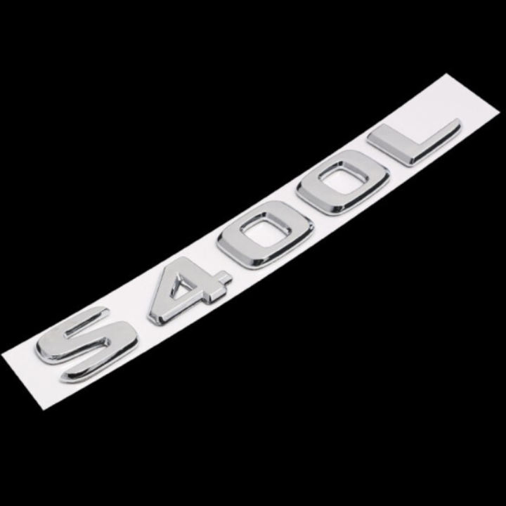 Decal tem chữ S400L dán đuôi xe ô tô
