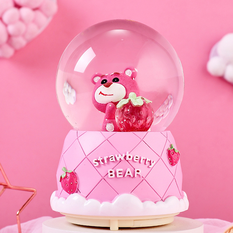 Quả cầu pha lê tuyết có hộp phát nhạc và đèn phát sáng xinh xắn kèm pin tiện ích
