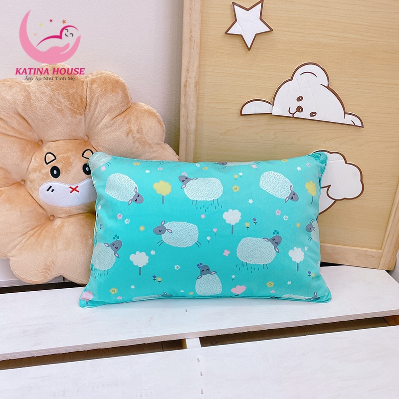 Pillow children high-grade 1-5T, wool feather artificial cotton fabric satin Korean help contoured pillows soft, cool, many motifs shape animal