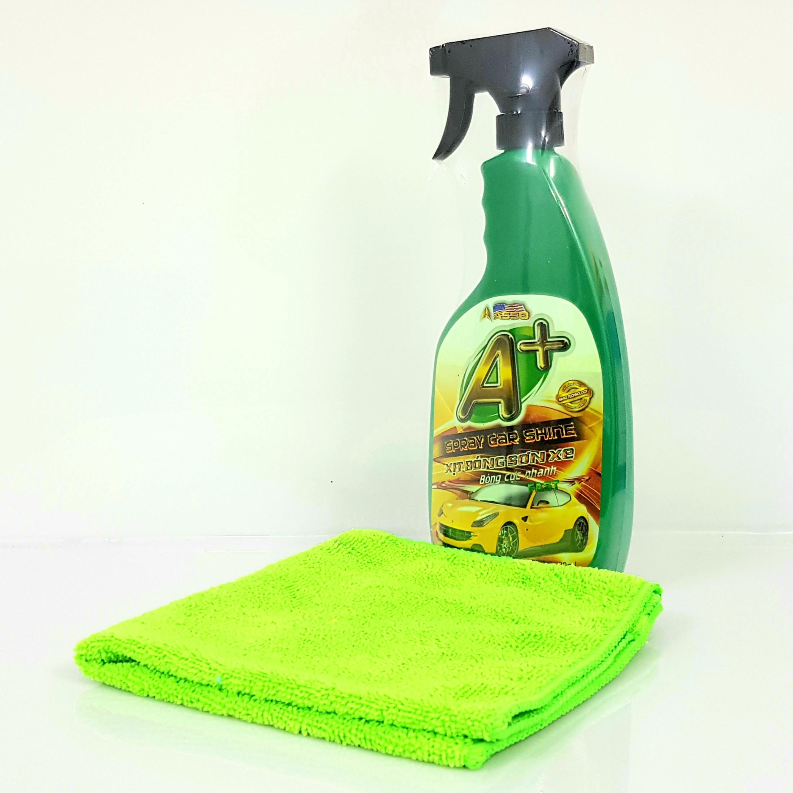 Asso a+ spray car shine 600ml bóng sơn nhanh