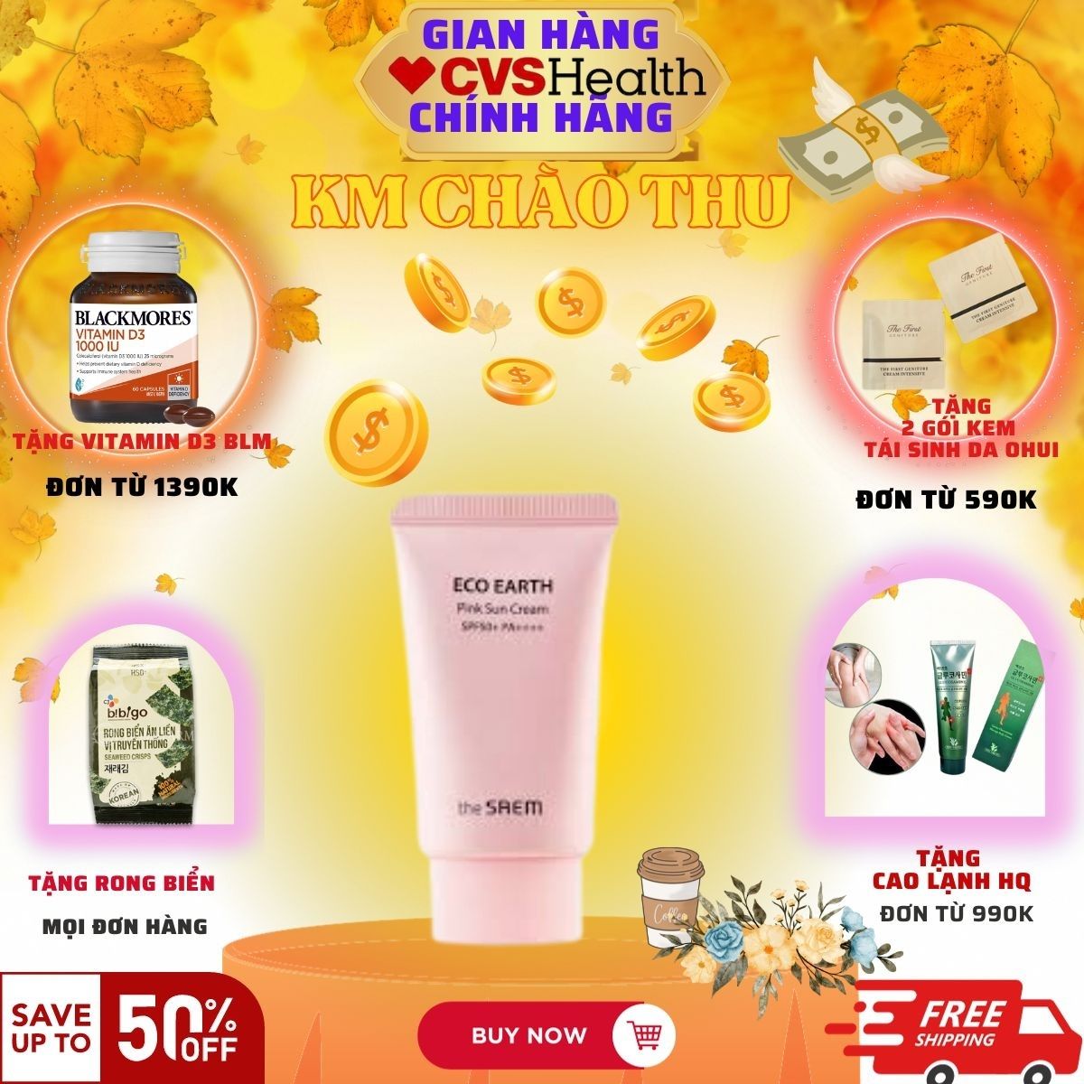 Kem chống nắng eco earth the saem