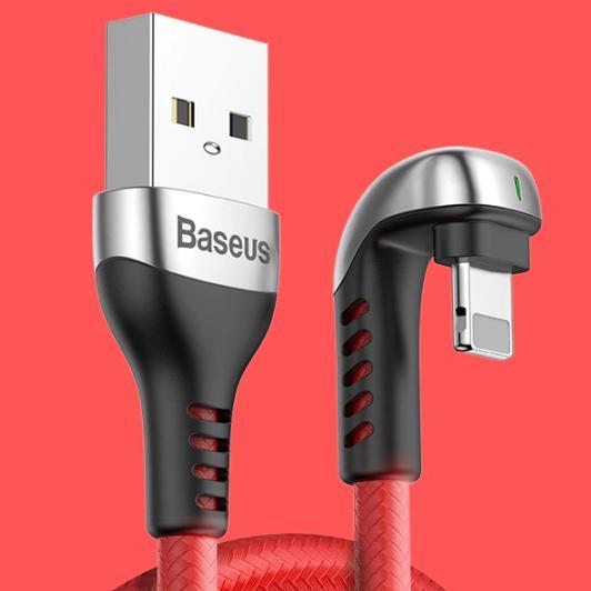 Cáp sạc siêu bền Baseus U-Type USB Cable cho  iPhone X xr xs max Charging Cable Led Light thiết kế đặc biệt cho game thủ Mobile Phone Play Game Cable for iPhone 8 7 6 6s Plus- Phân phối bởi Vietstore
