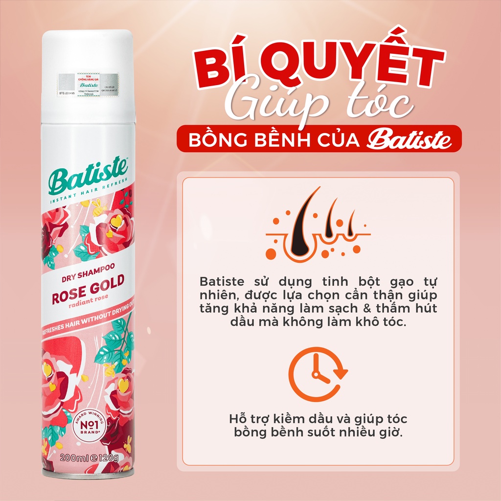 Dầu Gội Khô Batiste Dry Shampoo 50ml / 200ml