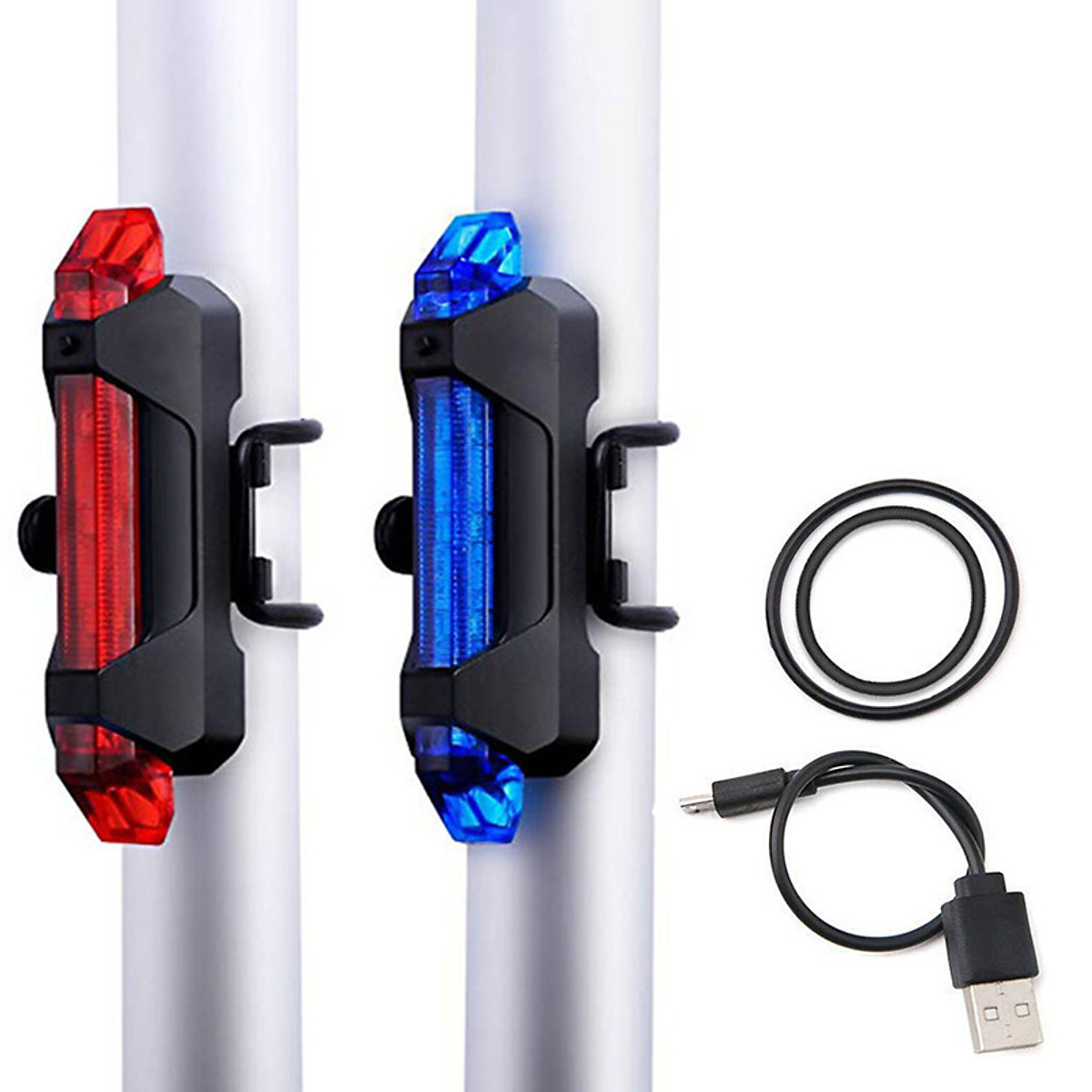 Đèn báo hiệu gắn đuôi xe đạp 5 bóng led