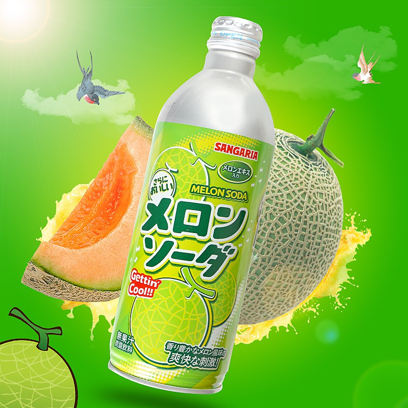 Nước soda nhật sangaria ramu bottle 500ml - siêu ngon đủ vị