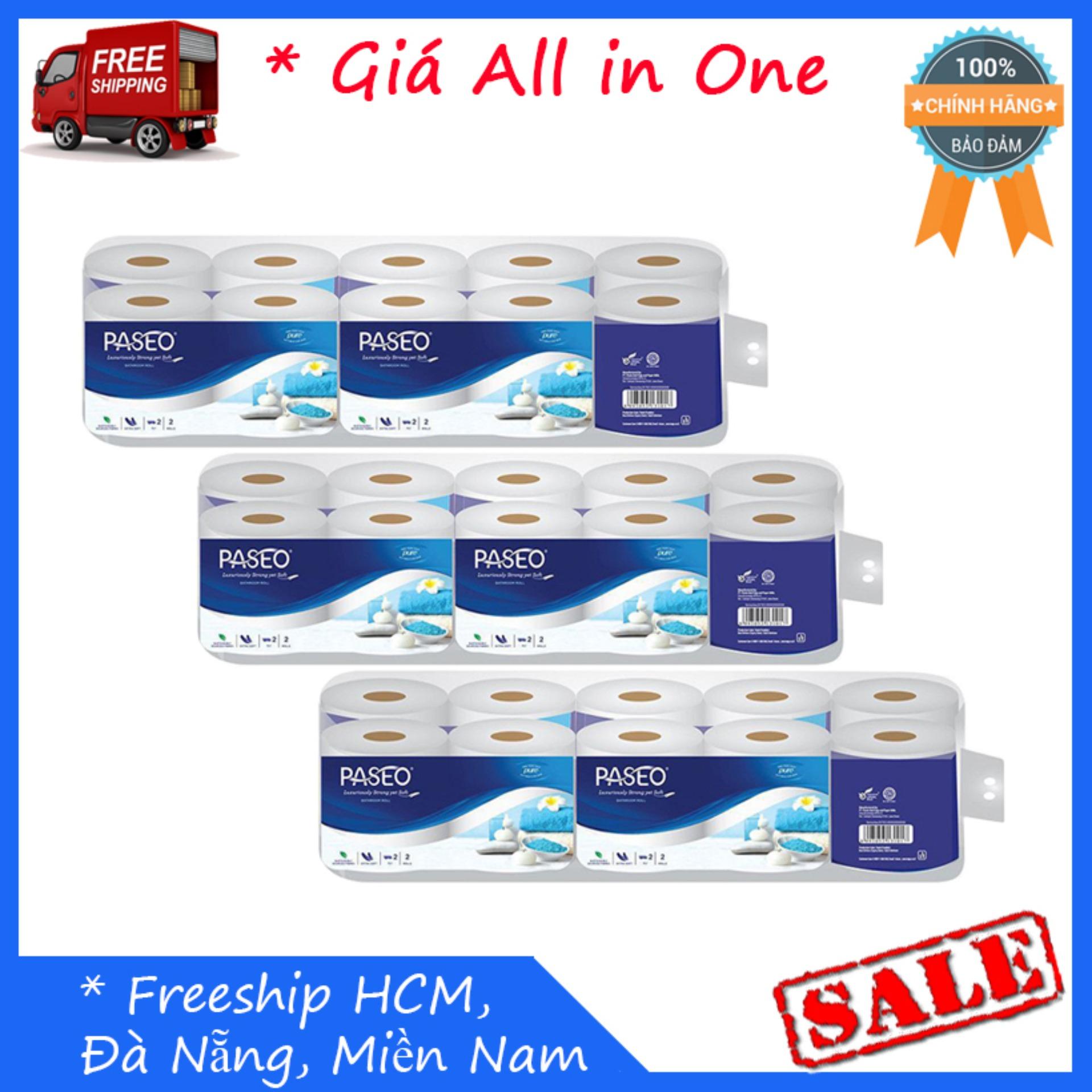 Combo 3 lốc Giấy vệ sinh Paseo 10 cuộn 2 lớp