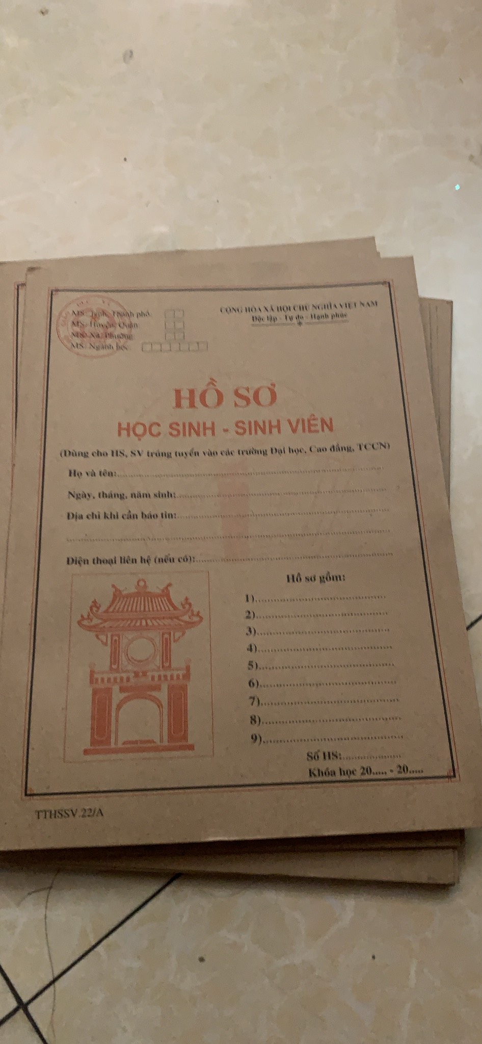 Bộ hồ sơ giành cho học sinh - sinh viên