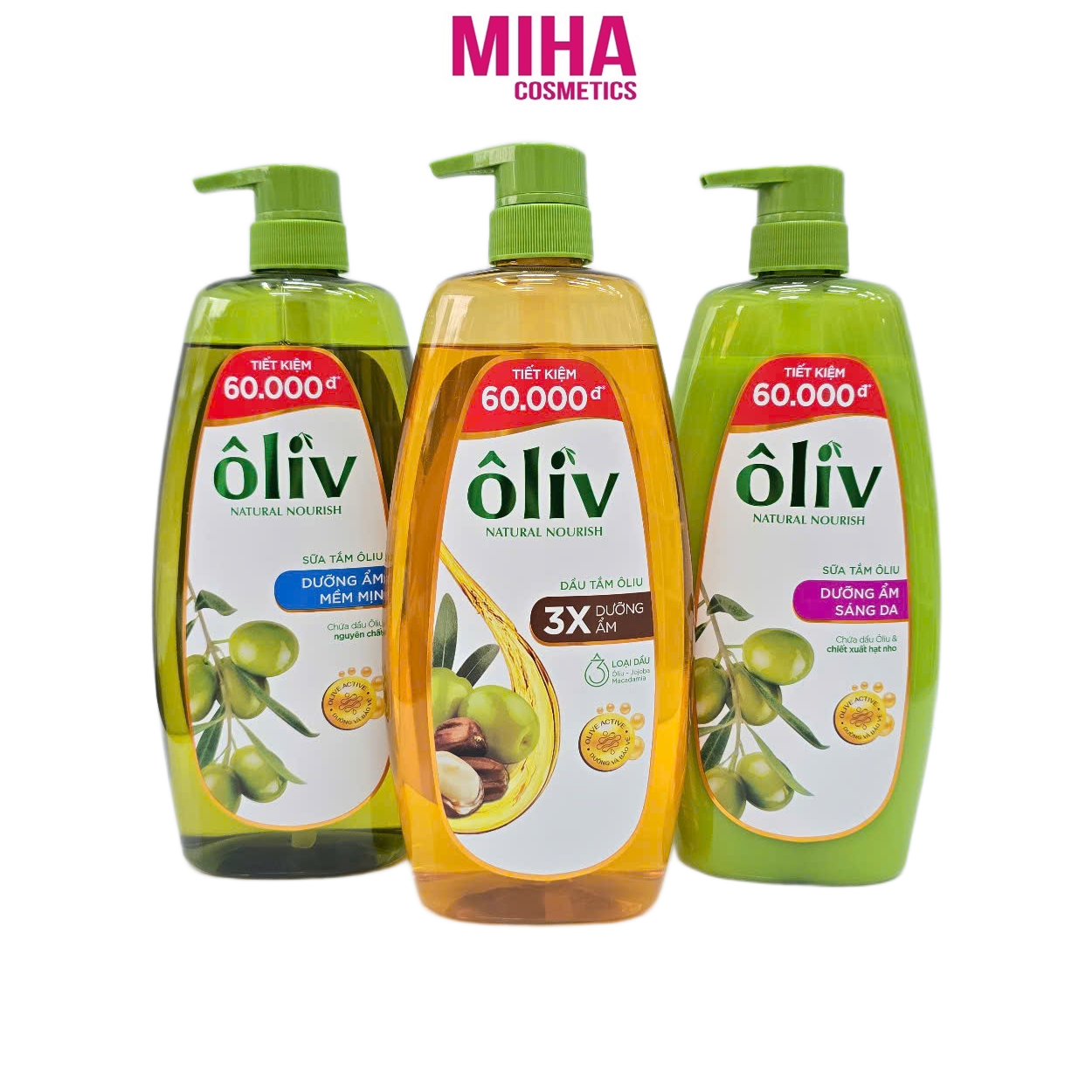 Sữa Tắm Dầu Tắm Dưỡng Ẩm Trắng Da Oliv Natural Nourish 1000ml