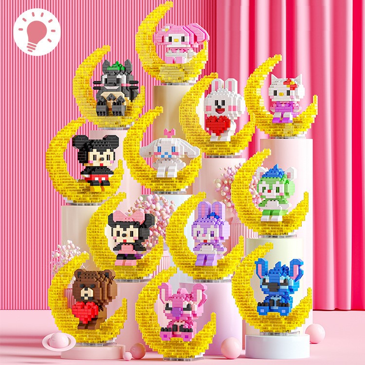 Lego Lắp Ráp Mặt Trăng Đáng Yêu Phát Sáng