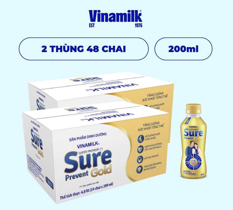 Combo of 2 Boxes of Sure Prevent Gold Ready-Mixed Milk (Latest Date) Bottle 237 ml