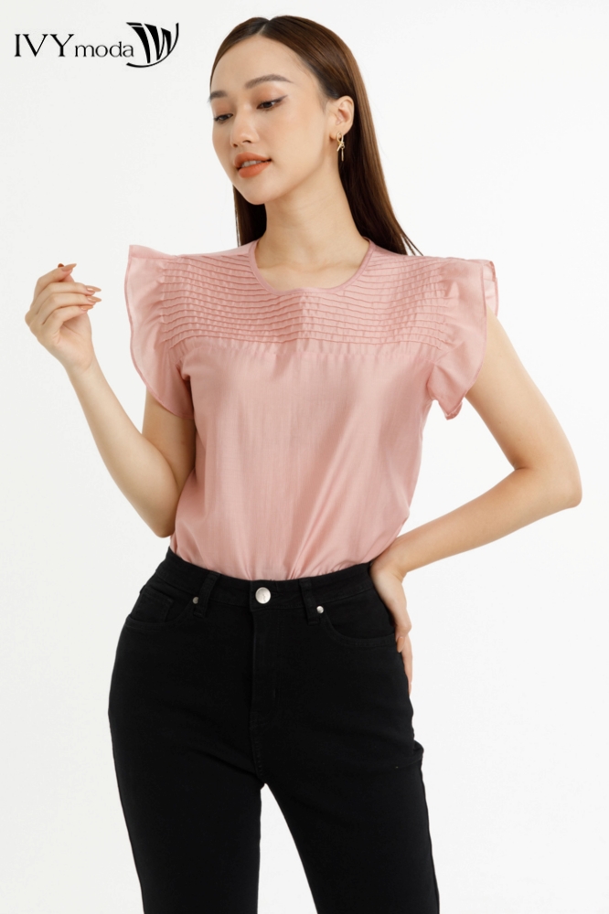 Áo lụa tay cánh tiên IVY moda MS 16M7767
