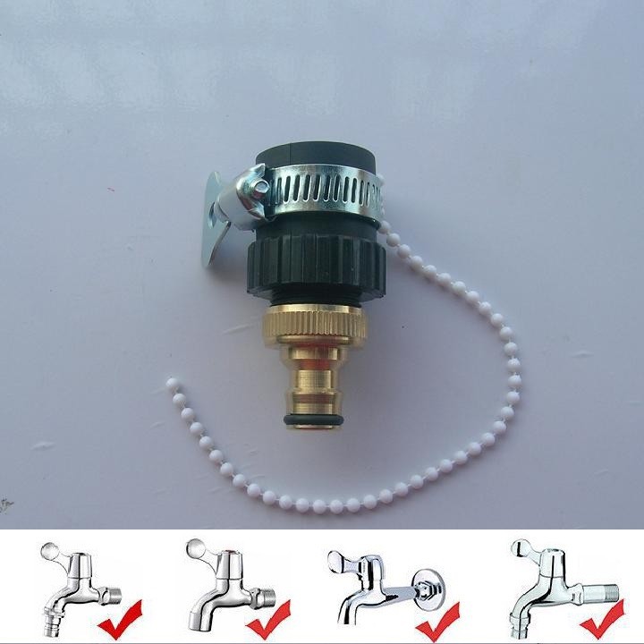 The plastic ends of the copper nipple. 16mm diameter faucet adapter with Iron Goat collar lock. 000692