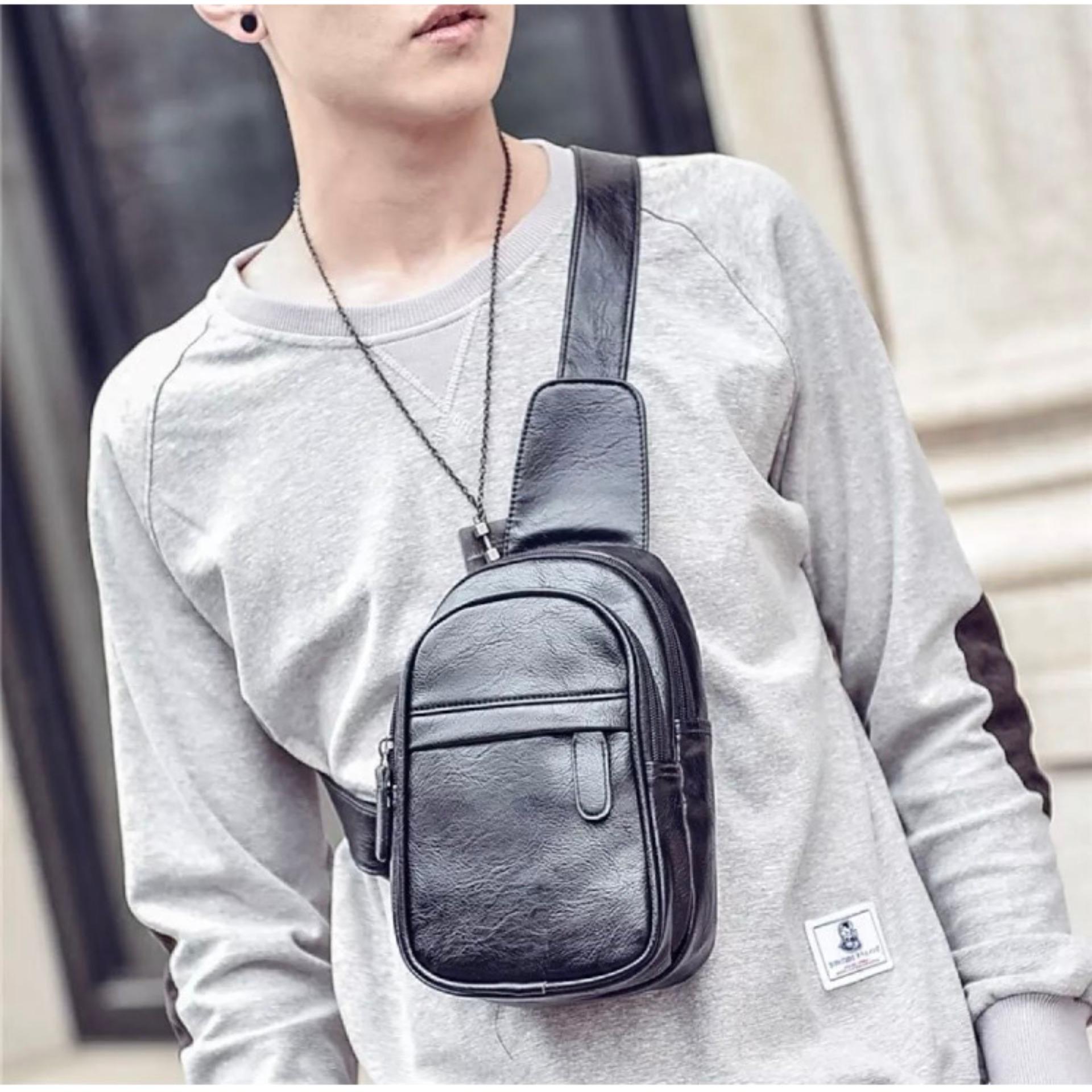 Túi Đeo Chéo Da Cao Cấp nhỏ gọn (Đen) T1