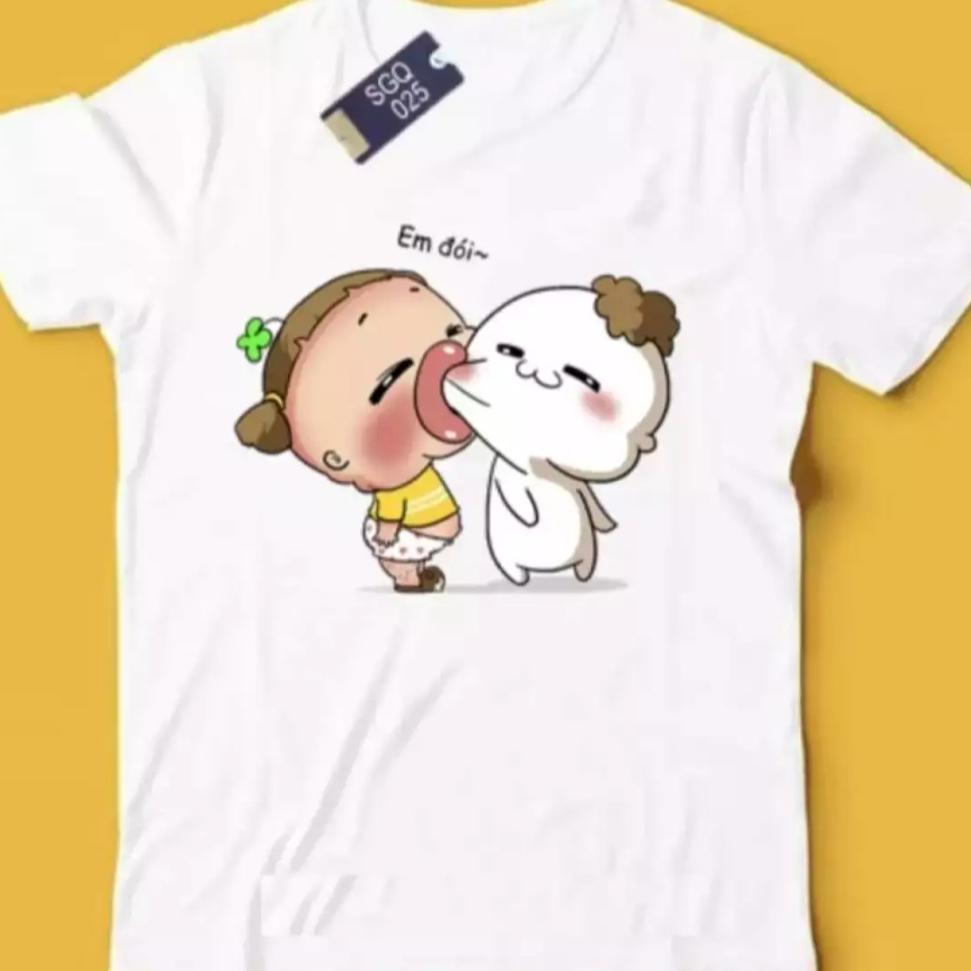 [HCM]áo đôi in hình Quỳnh ak em đói (giá 1 áo)