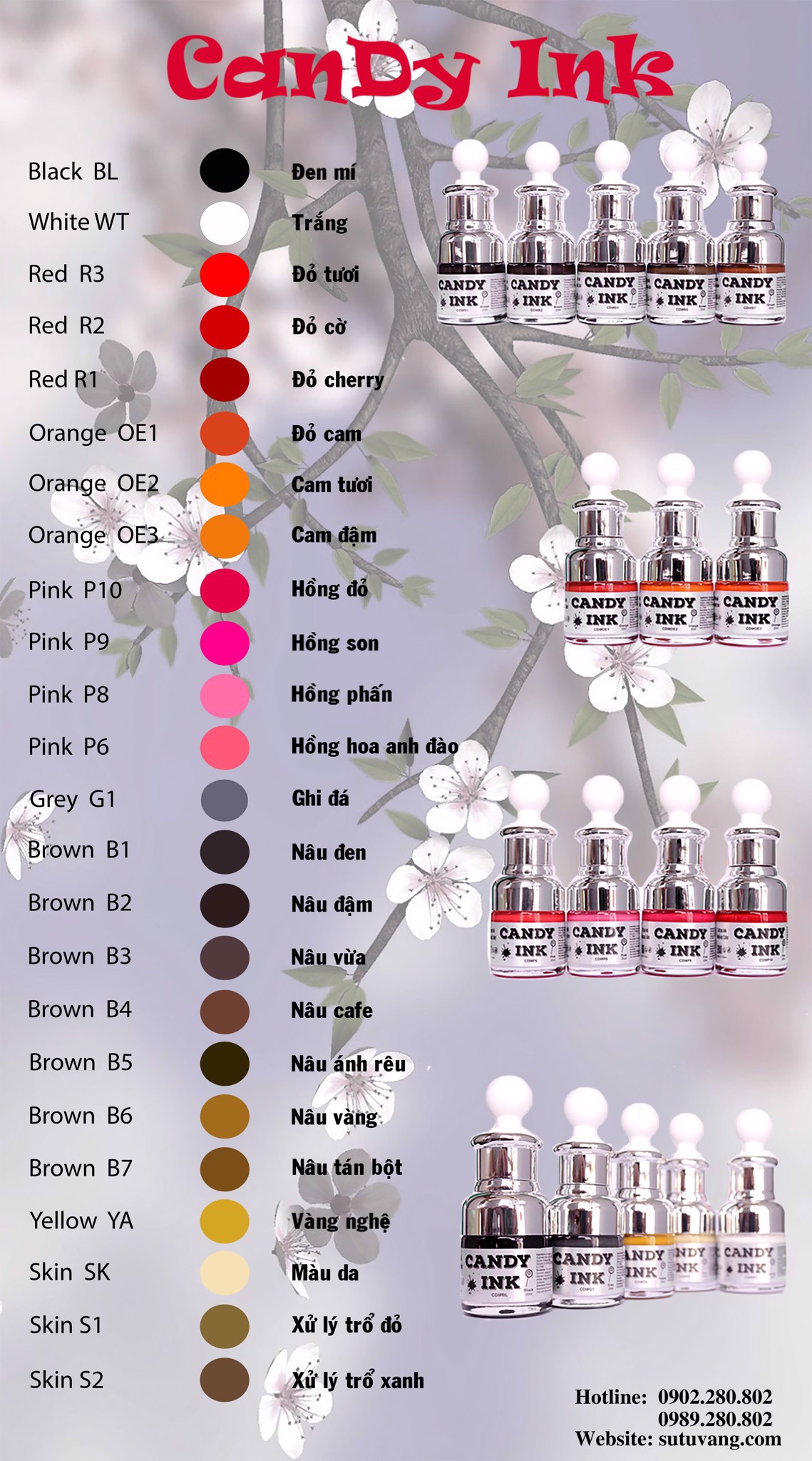 Mực phun xăm môi collagen Candy Đỏ cherry ( R1 )