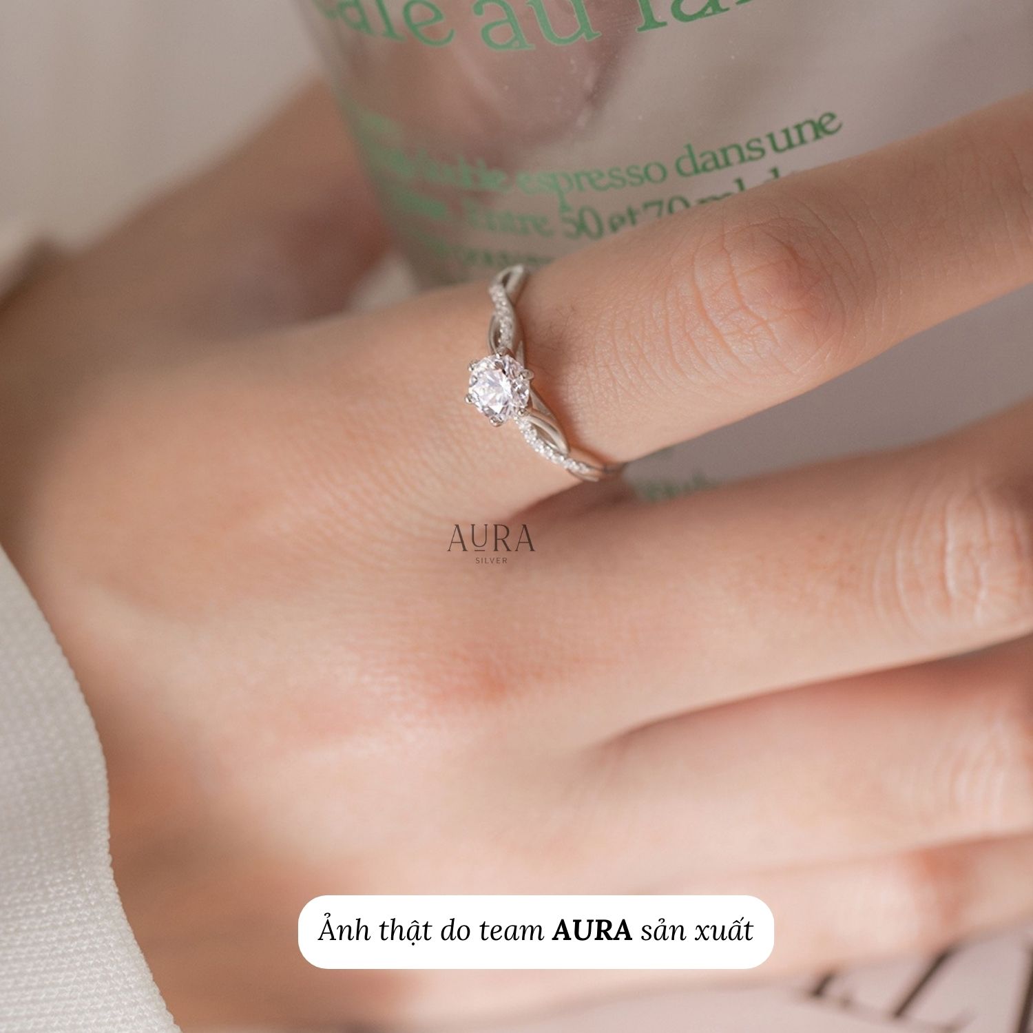 Nhẫn bạc nữ 925 freesize Julia-Aura Silver-N51