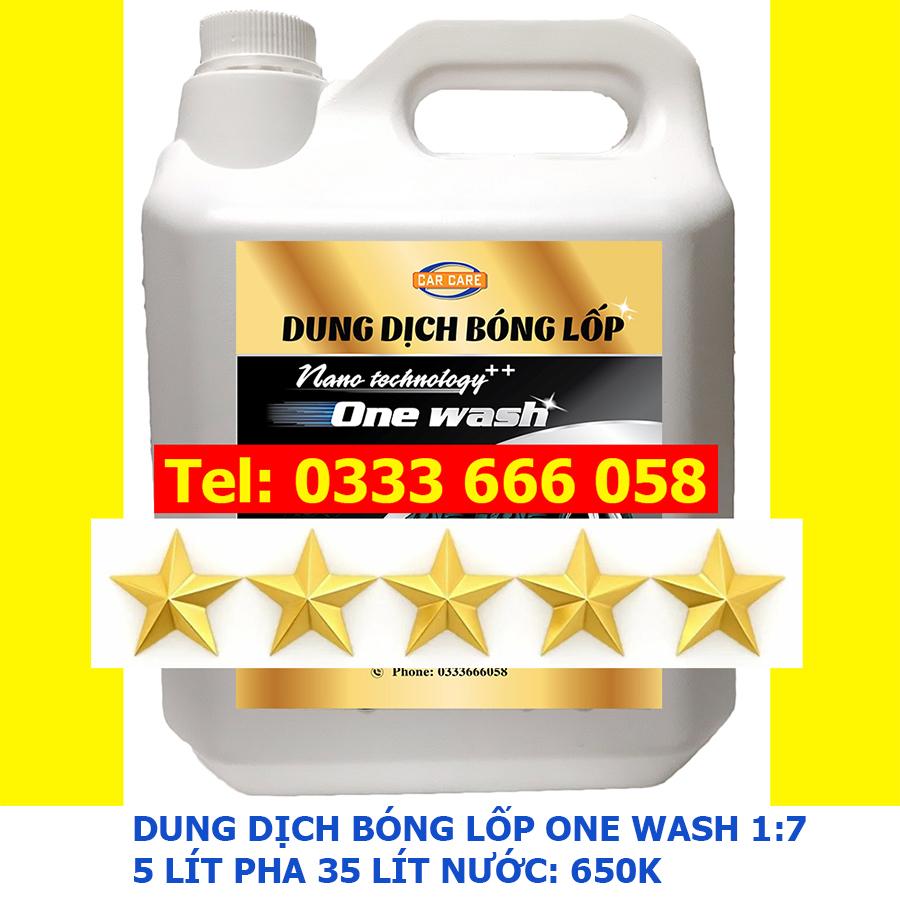 DUNG DỊCH BÓNG LỐP ONE WASH 5 LÍT (1:7)