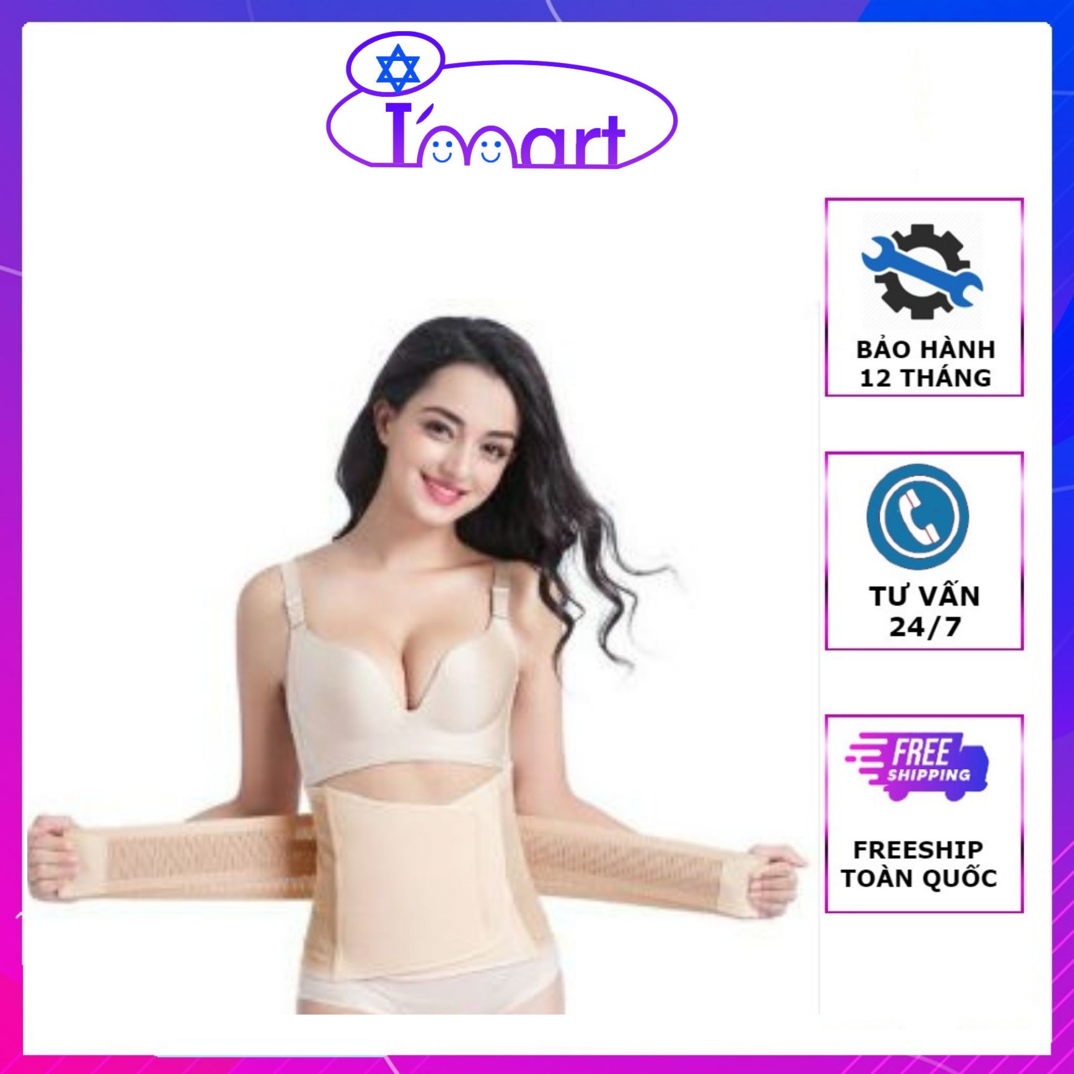 Đai Nịt Bụng Sau Sinh Latex Corset cao cấp - Đai nịt bụng chống cuộn có lỗ thông hơi, Gen nịt bụng định hình giảm mỡ lấy lại vóc dáng sau sinh - I MART 68