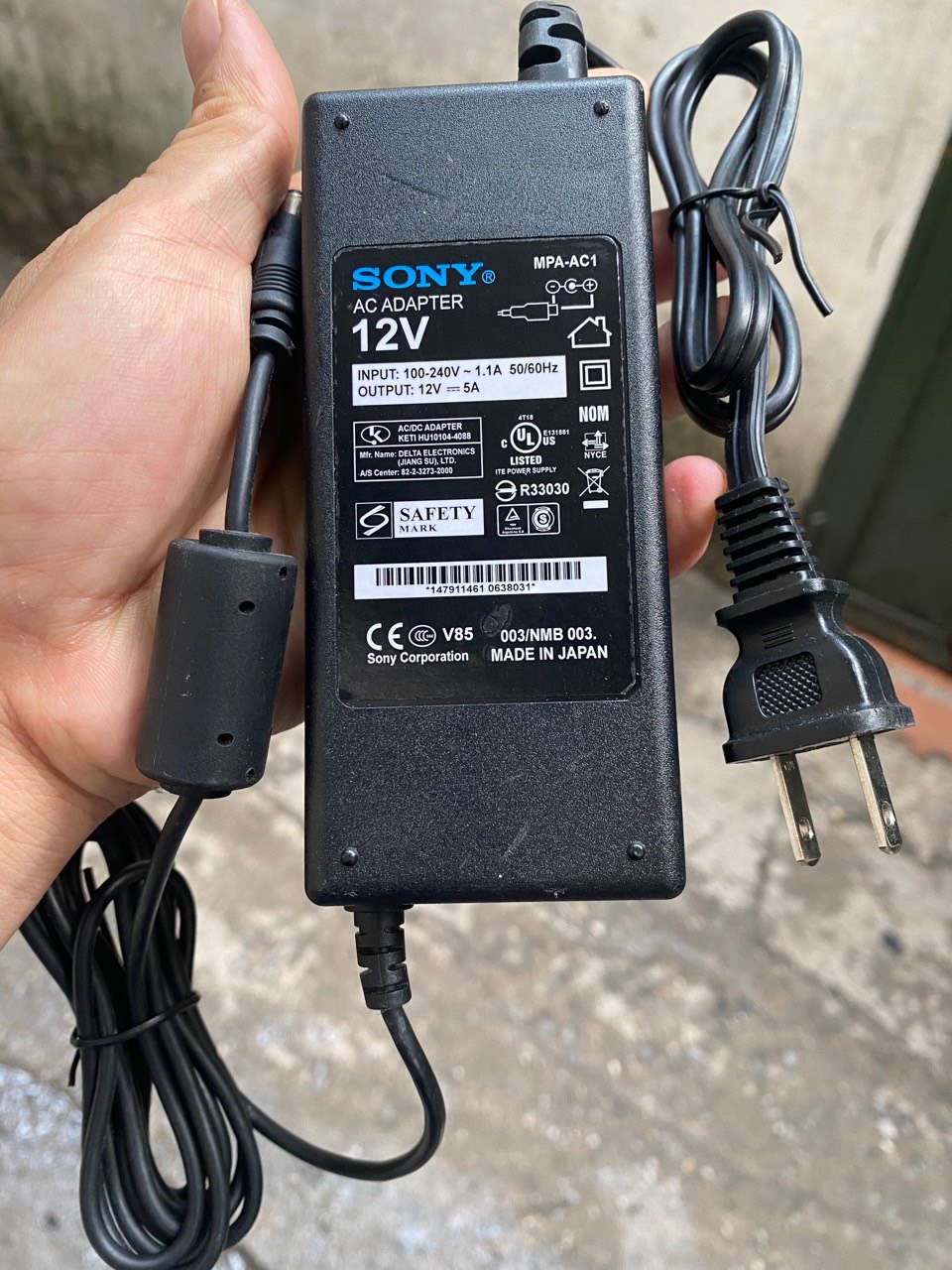 Nguồn 12v 5A Sony dùng cho Ampli mini 12V