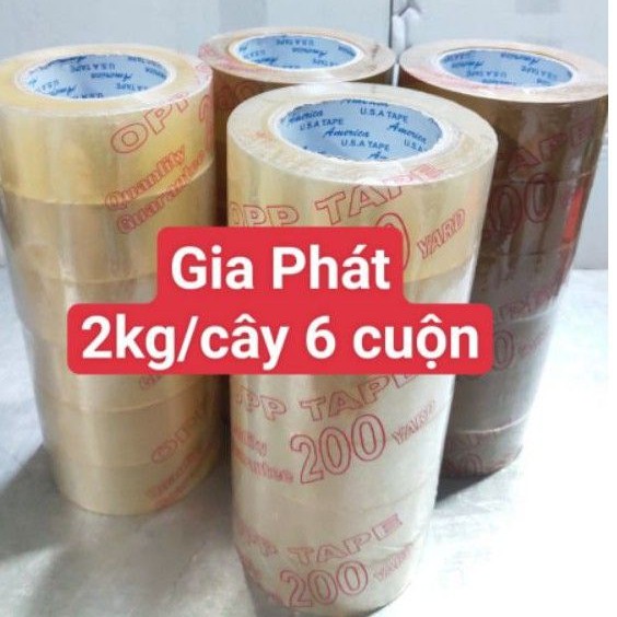 [HCM]Băng keo,  băng dính trong /đục 200yard ( 2kg/cây 6 cuộn)