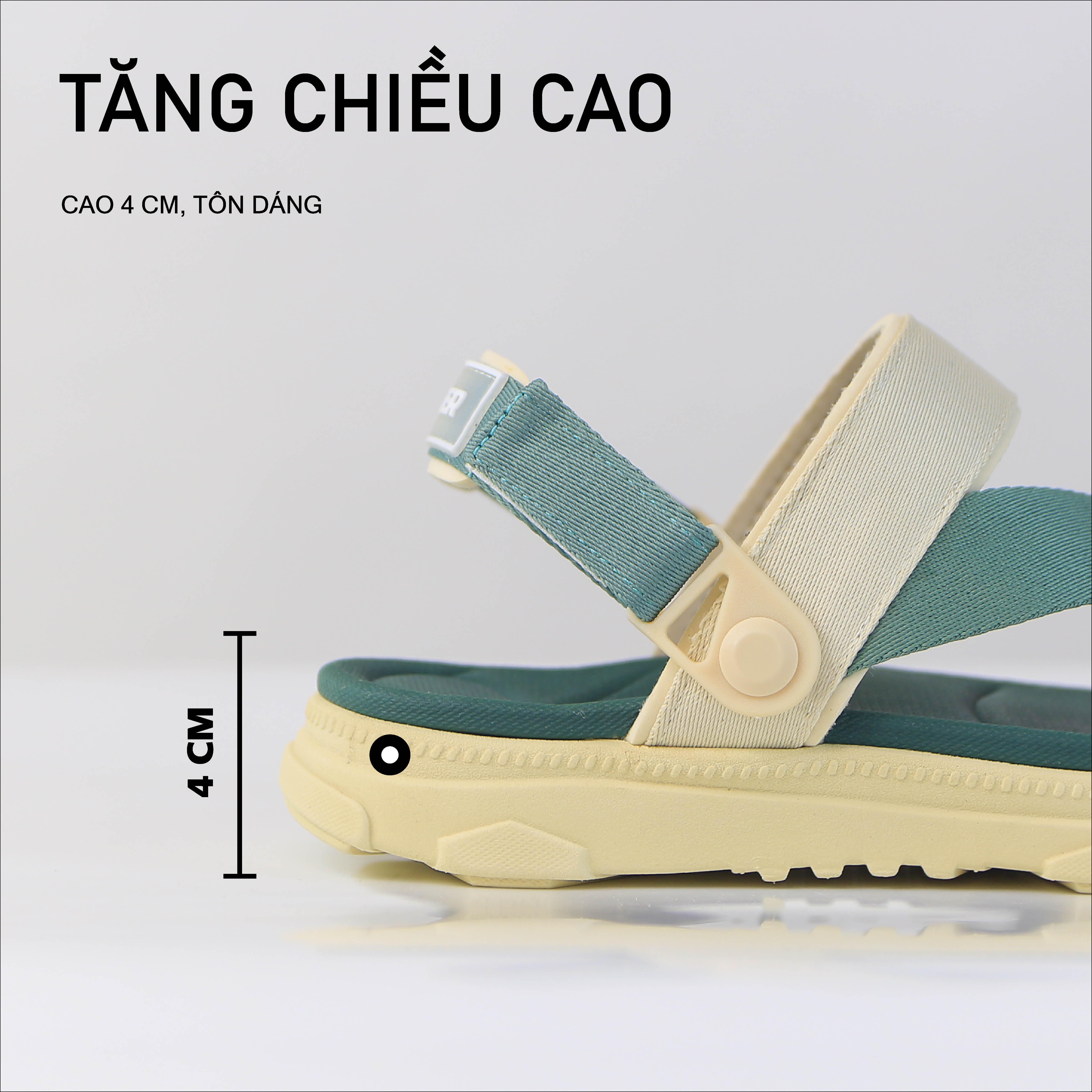 Giày Sandal SYNDER SD2 Màu Be Rêu [ kèm hộp + vớ ]