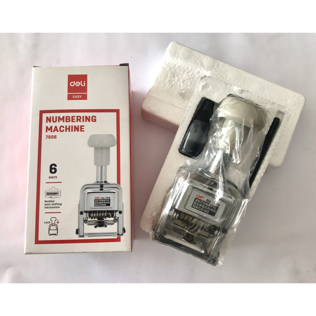 [HCM]Dấu số nhảy tự động Deli 6 số - cao 5mm